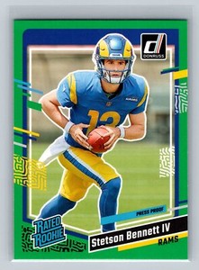 2023 Donruss Stetson Bennett IV Press Proof Green #358 Los Angeles Rams