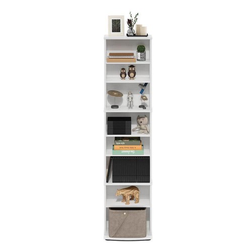 Furinno Multimedia Storage Tower White 5-Shelf Adjustable Home Office Organizer - Picture 3 of 6