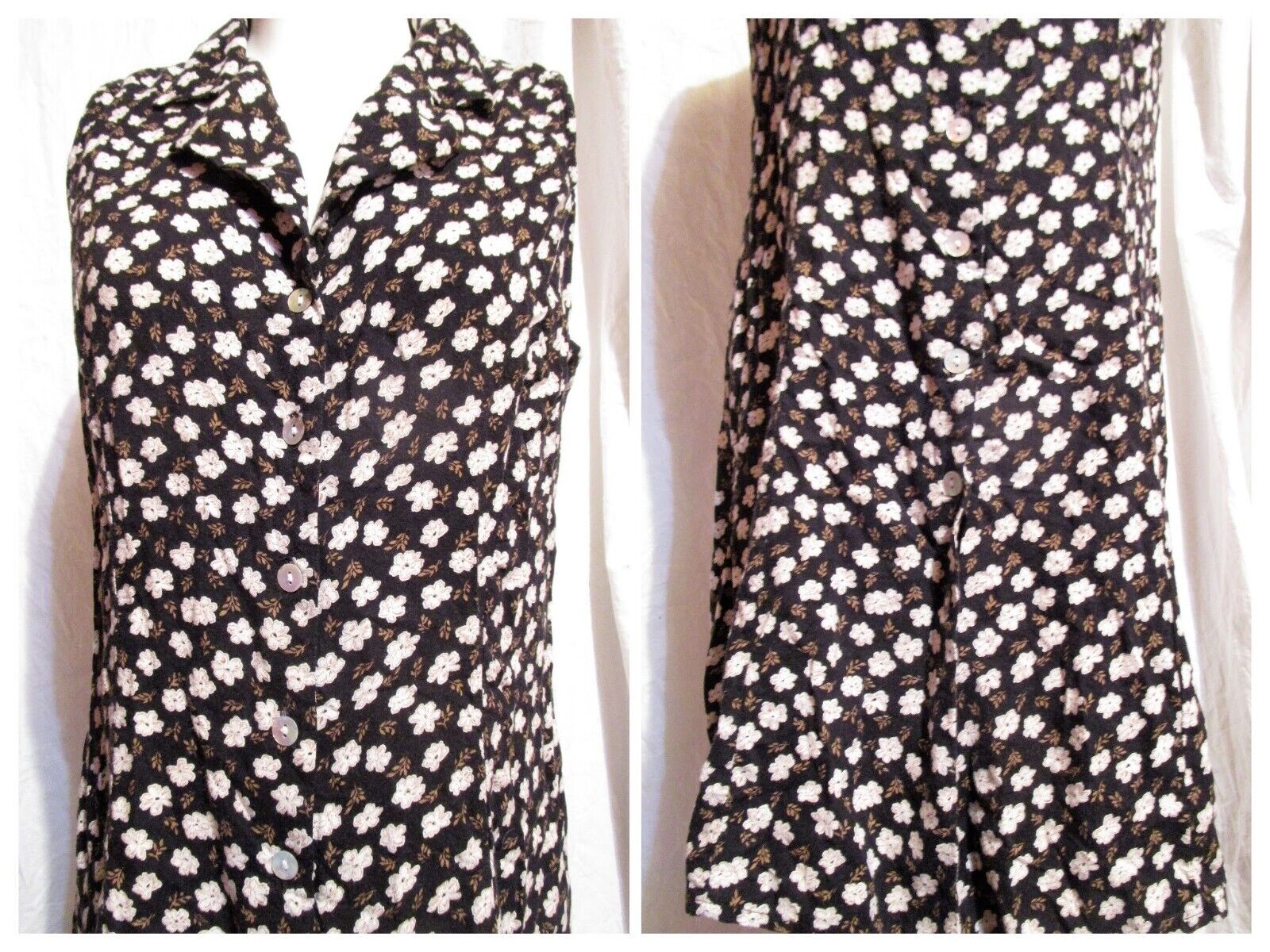 DBY Classic Button Front Shirt Dress Floral Sundr… - image 12