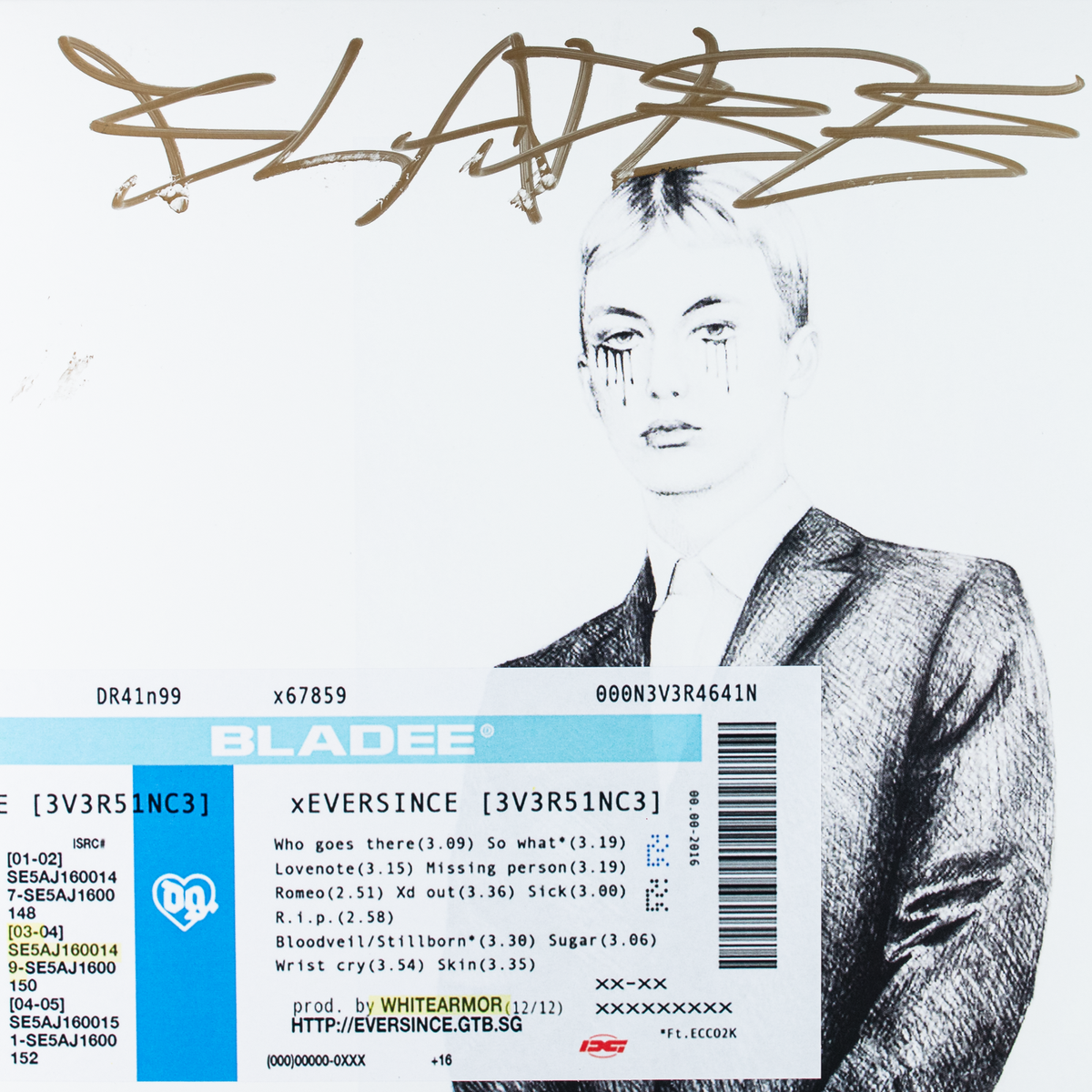 BLADEE EVERSINCE VINYL SIGNED AUTOGRAPHED Blue LP Drain Gang