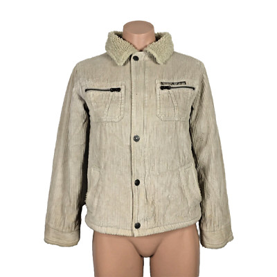 VTG y2k Quiksilver b4 Roxy Jacket 10 Cotton Button Down Sherpa Thick Corduroy