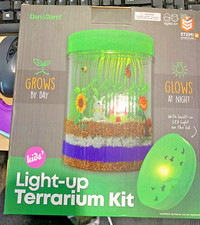 Light-up Terrarium Kit for Kids with LED Light on Lid - Great Science Gift