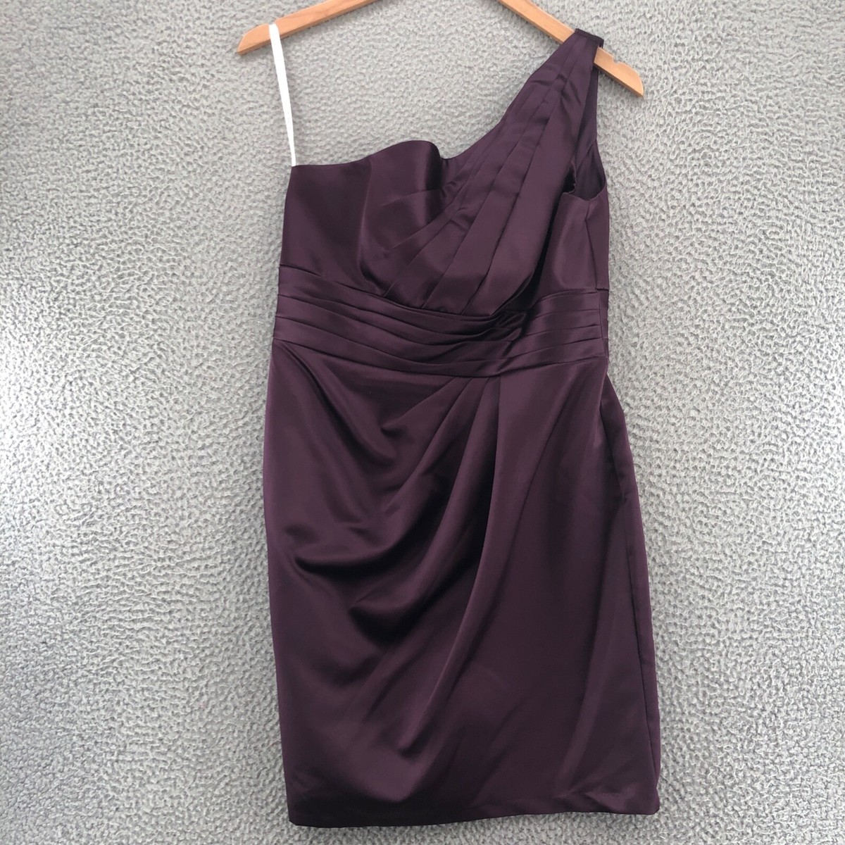 david bridal cocktail dresses on sale Davids Bridal Dress Womens 12 Purple Sheath Mini One Shoulder Pleated Cocktail