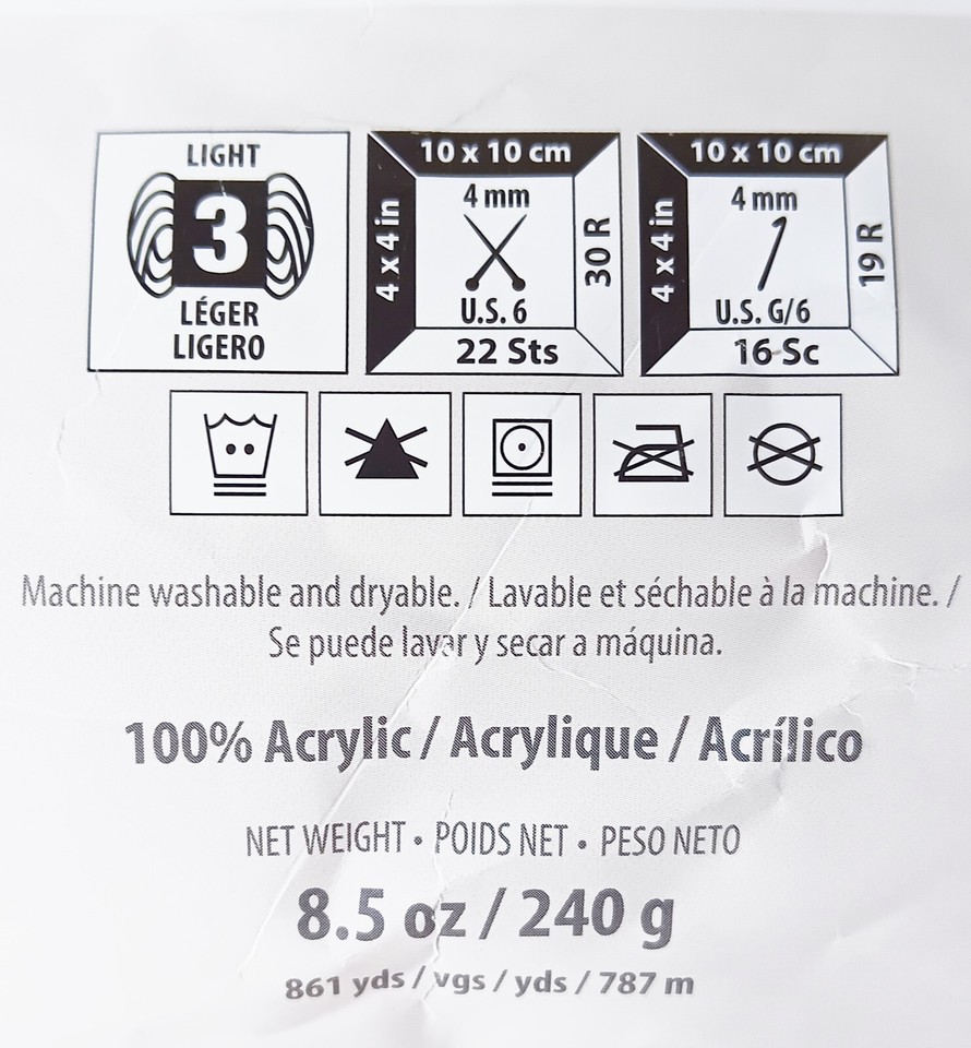 Bernat Baby Sport Yarn Tiny Tulips Light Pastel Pink Green Shades 8.5