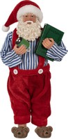 Clayre & Eef 65590 Weihnachtsmann 13X10X27 Cm Rot Weiß Landhausstil Dekofigur