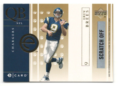 Drew Brees 2001 Upper Deck e-Card #EDB Insert Card
