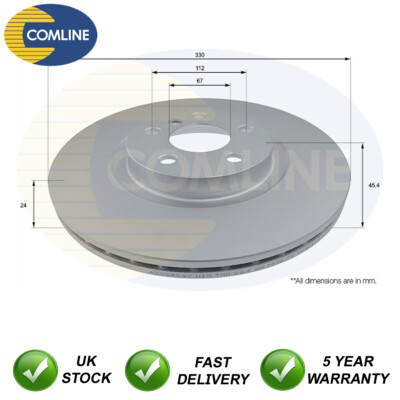 Brake Disc Front Comline Fits BMW X1 Mini Countryman 1.5 1.6 2.0 D 3.0 #1