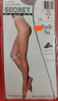 Vintage Pantyhose Secret  All Sheer Color Slate Size A BLACH1