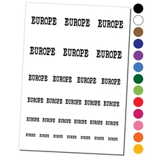 Europe Fun Text Temporary Tattoo Water Resistant Fake Body Art Set Collection