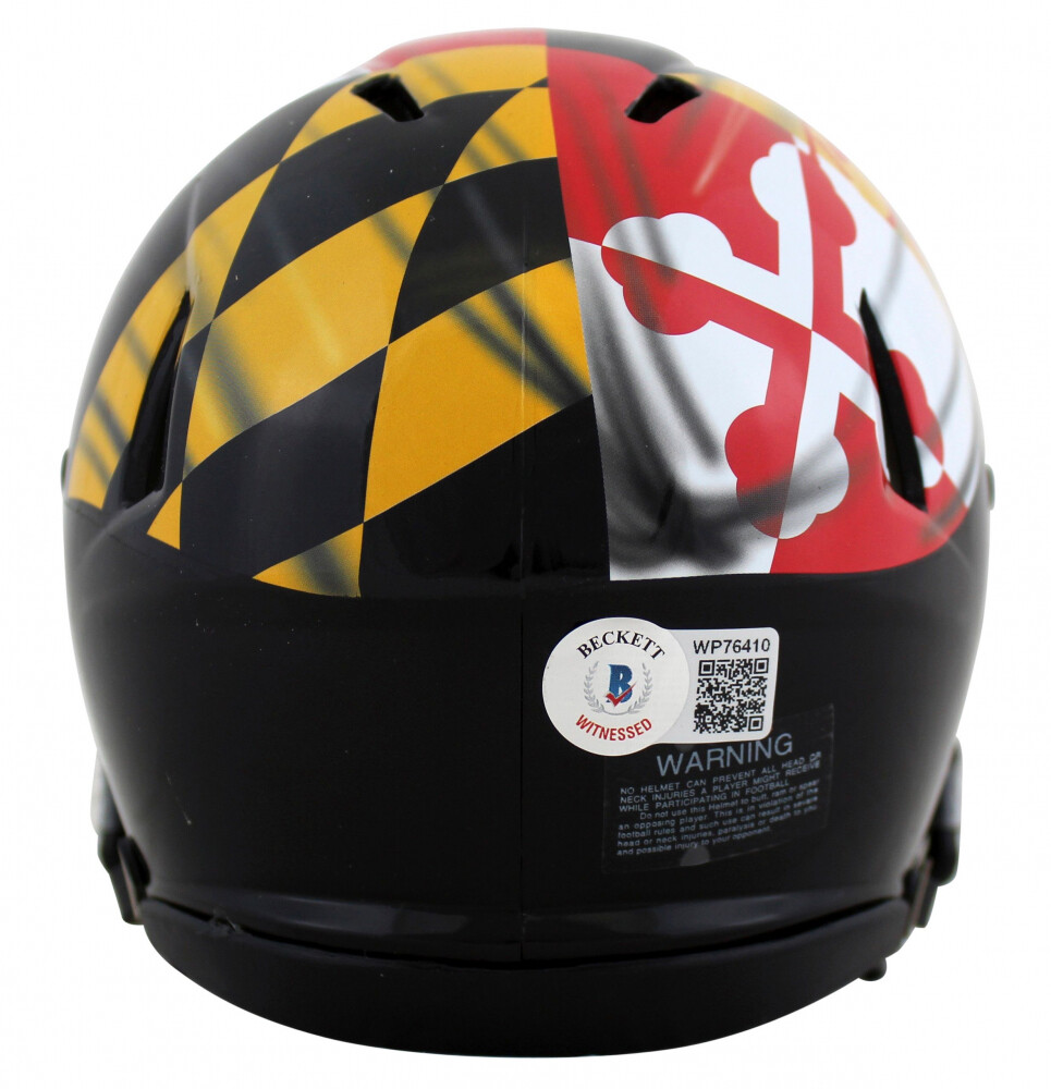 Taulia Tagovailoa Autographed Signed Maryland Terrapin Speed Mini Helmet (Beckett) Tua's Bro 