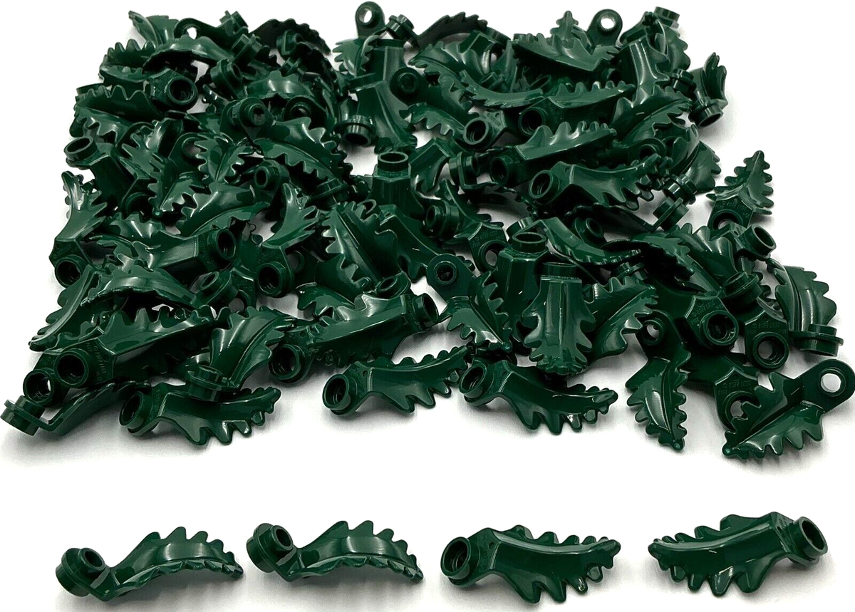 Lego 100 New Dark Green Plant Plates Round 1 x 1 with Curved