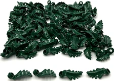 Lego 100 New Dark Green Plant Plates Round 1 x 1 with Curved Upright Leaf Parts
