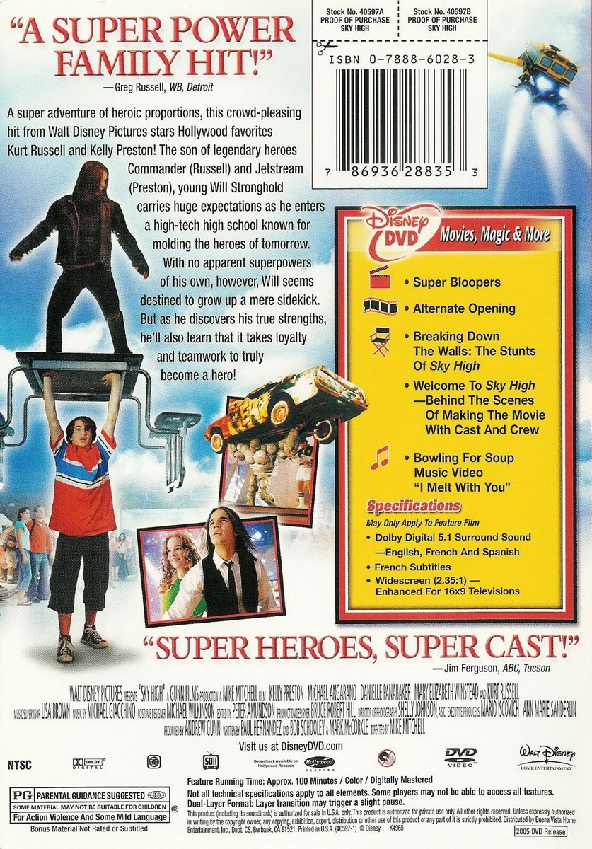 Walt Disney: Sky High - Kurt Russell Michael Angarano - DVD WS | eBay
