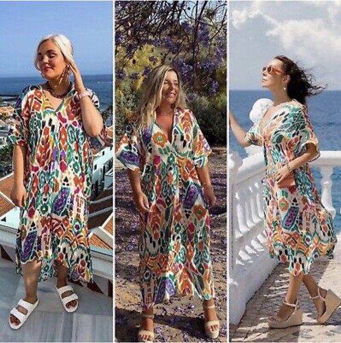 ZARA WOMEN MIDI PRINTED TUNIC DRESS MULTICOLORED SIZE M | eBay