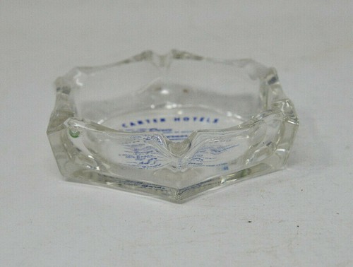Vintage Glas Werbung Aschenbecher Carter Hotels New York, New Haven, Boston - Bild 2 von 4