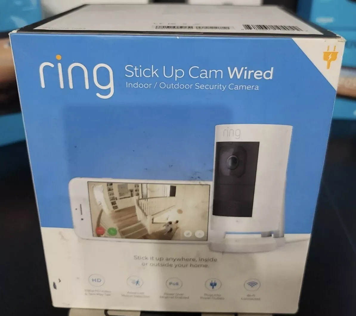 Ring Stick Up Indoor/Outdoor Wired 1080p Security Camera White