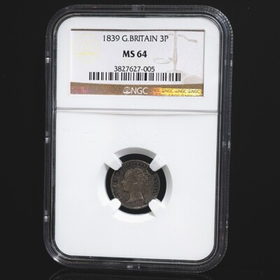 Victoria 1839 3 Pence Young Head coin, graded by NGC MS64 | eBay