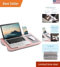Enhanced Lap Desk with Phone Holder and Cooling Cushion - Versatile Workspace