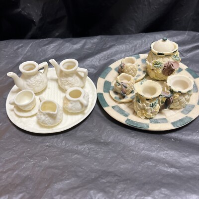 Miniature Tea Sets (2) Young s And Unbranded Set Total Pieces 16