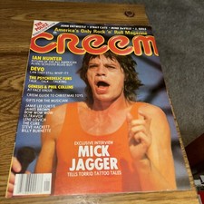 Creem Magazine  Jan1982 Mick Jagger /Police Poster Ian Hunter, Devo , Furs