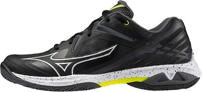 キュ Mizuno Badminton Shoes WAVE CLAW 3 Size 4E WIDE Black/White/Yellow