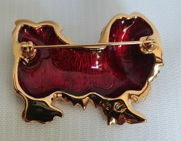 Rare SWAROVSKI Swan Retired PAVE Crystal SHIH TZU Dog Pin Rare SWAROVSKI Swan Retired PAVE Crystal SHIH TZU Dog Pin