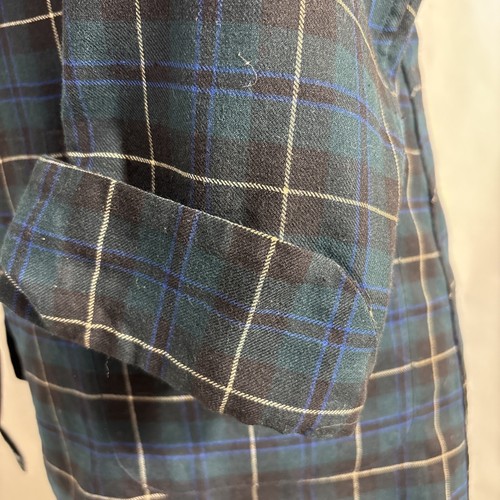 Vintage State-O-Maine Plaid Viyella Knit Robe Smoking Jacket Large Navy Green - Picture 7 of 11