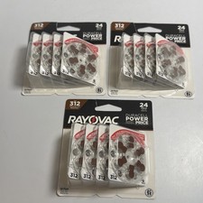 Lot Of 3 Rayovac 312 Hearing Aid Zinc Air Batteries 24 Pack 08/28 312CR Sealed