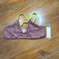 Seea Swimwear Capitola Reversible Bikini Top Purple/mauve Pink W/ Lime Green S-L