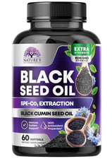 Black Seed Oil 1000mg, Premium Cold Pressed, Non-GMO, Vegan, Premium BlackSeed