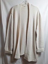 FAT FACE Ribbed Knit Open-Front Cardigan Sz 12 Oatmeal Layering Cozy Comfy EUC