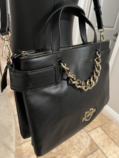 Borsa a tracolla LOVE MOSCHINO Borsa PU nera con logo e catena tono oro