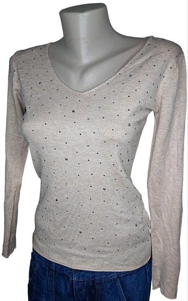 Women American Vintage Sweater Silver Viscose 36 /