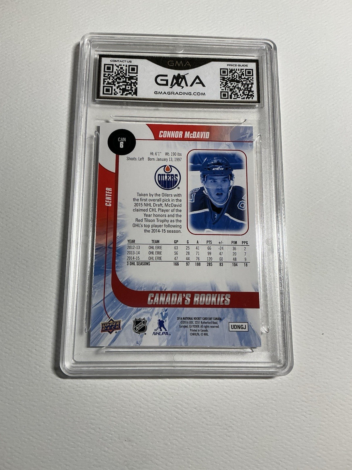 2015-16 National Hockey Card Day -  Canada's Rookies Connor McDavid GMA 10 view 2
