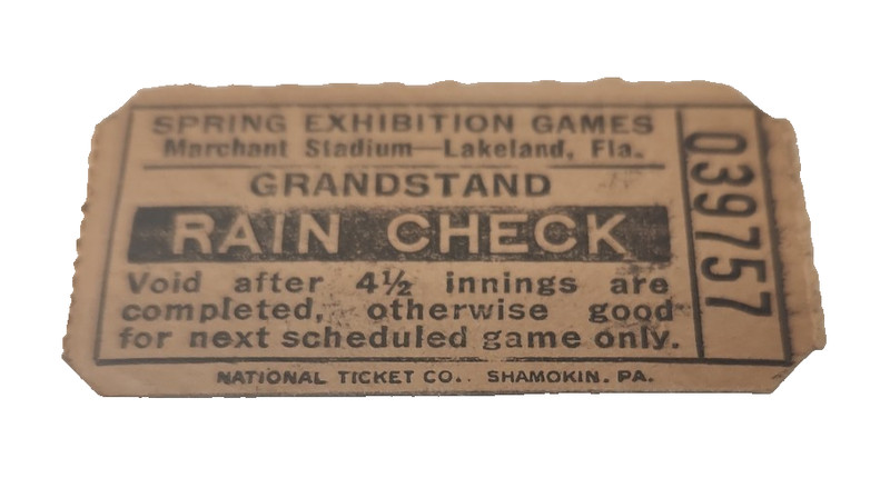 1960s Detroit Tigers Ticket Stub 3/20 Marchant Stadium Spring Training 39757