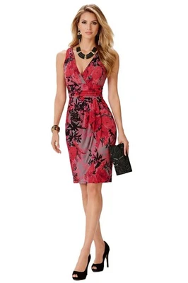 Together  WICKEL KLEID ROT-BEDRUCKT GR. 46 0917541738 (G) - Bild 1 von 3