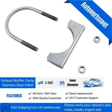 4" (4") U-Bolt U Clamp Muffler Saddle Exhaust Clamp 304 Stainless Steel