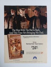 Indiana Jones Last Crusade Movie Ad 1990 Harrison Ford Sean Connery VHS