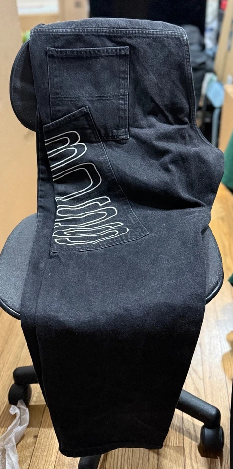 Jeans Boss Para Hombre De Colección Años 90 Deletrear Sueltos Hip Hop Etiqueta Negra Talla 40x32 Raro Foto 4 de 4