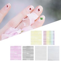 6 BöGen 3D-Buchstaben-Nagelaufkleber, Nagelaufkleber, Wort-Diy-Nagelspitzen,