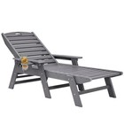 Vevor Outdoor Chaise Lounge Chair Adjustable Patio Reclining Bench Lounger Gray