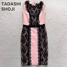 Tadashi Shoji Dress Pink Black Lace Embroidery Size 0 S Party Wedding Japan