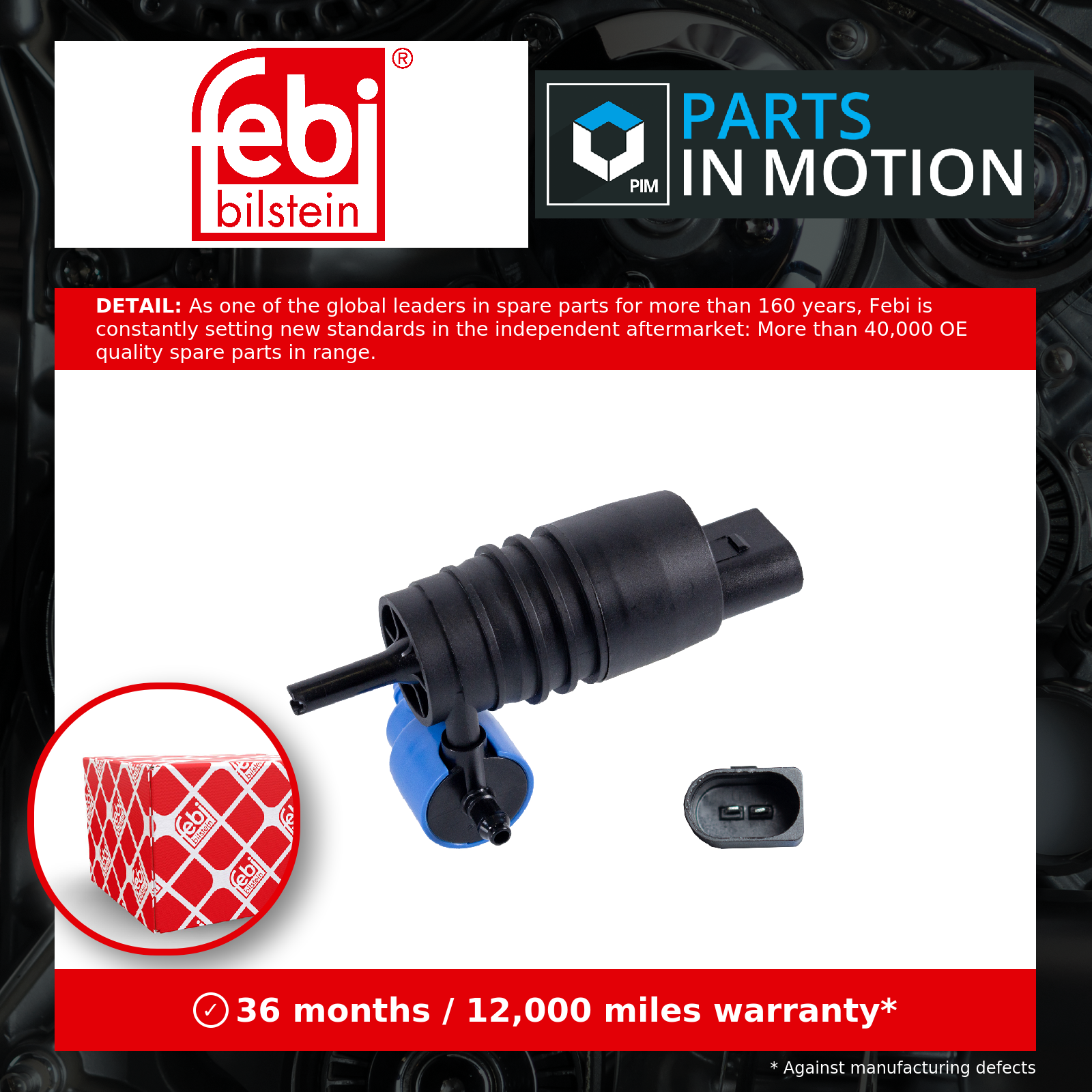 Washer Pump fits MINI 67126938620 67128360627 67128377987 Febi Quality New - Image 4