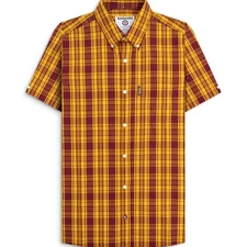 Lambretta Mens Check Shirt Short Sleeve Shirt