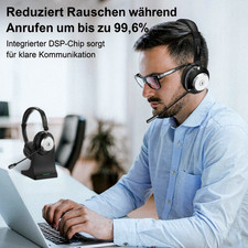 Wantek Drahtloses Headset mit Noise Cancelling Mikrofon USB-Dongle für PC/Handys – Bild 7