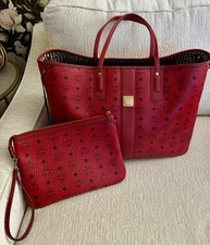 MCM Liz Large Reversible Shopper Tote Ruby Re...