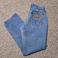Vintage Wrangler WOMENS High Waist straight leg jeans Made USA Pocket 28x28