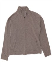 NIKE Womens Tracksuit Top Jacket UK 10/12 Medium Grey Cotton BG06