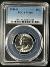 1954-S  25C Washington Quarter Dollar PCGS MS66  80476081