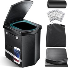 2026 Upgraded XL Portable Toilet for Adults,Tall Camping Toilet with Lid and Con